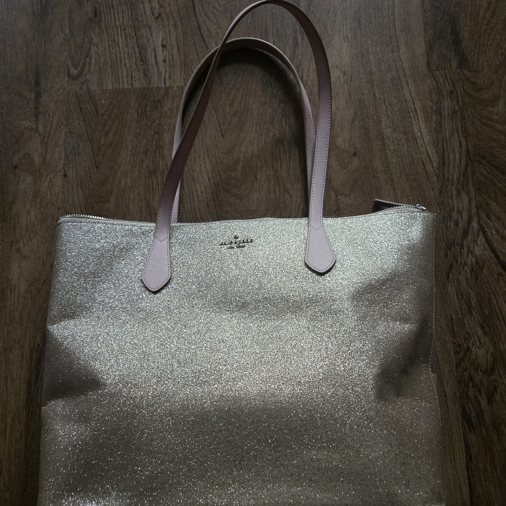 Kate Spade pink large glitter tote